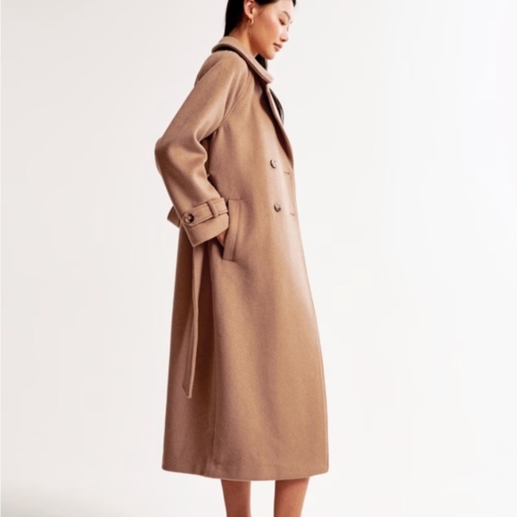 Abercrombie Wool-Blend Trench Coat in Brown - Picture 4 of 11